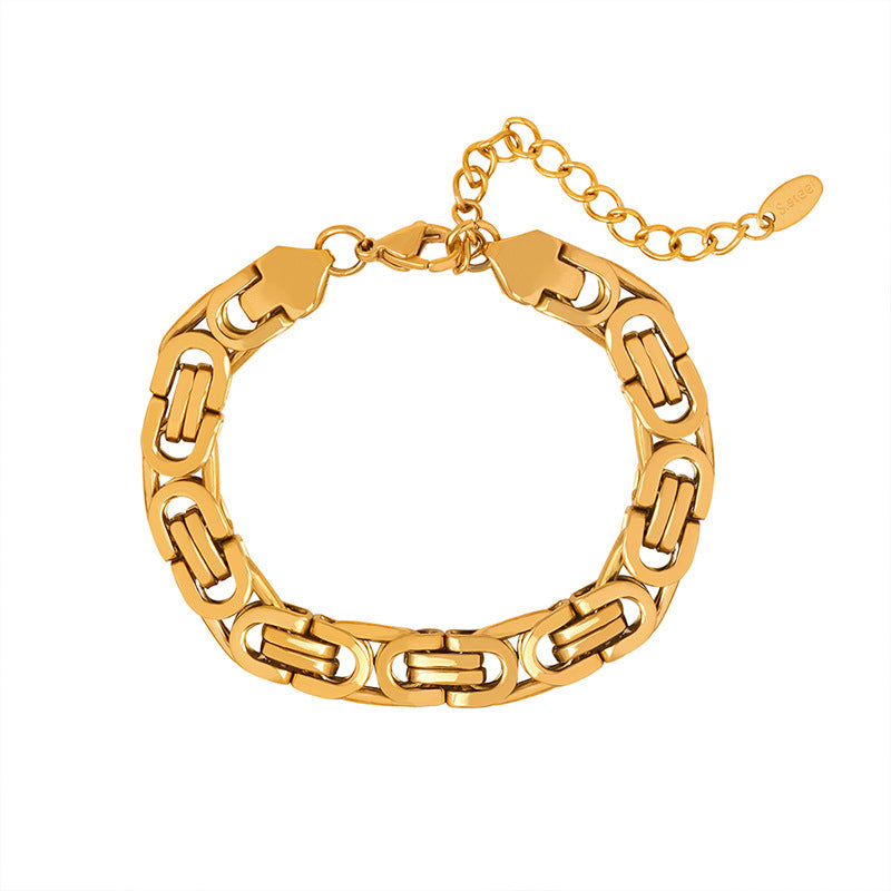18K gold retro hip-hop style design bracelet