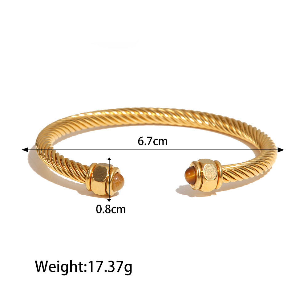 18K Gold Fashionable Classic C Shape Design Hip Hop Style Versatile Hand Jewelry