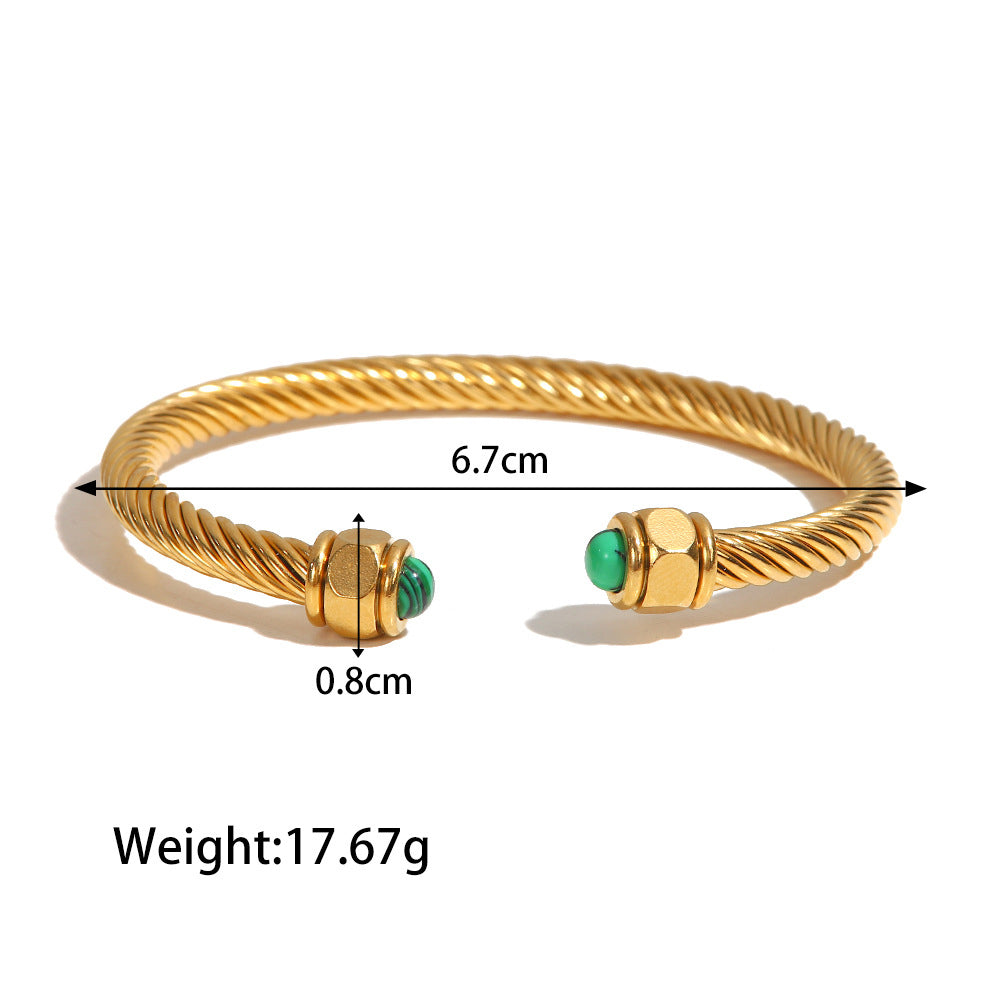 18K Gold Fashionable Classic C Shape Design Hip Hop Style Versatile Hand Jewelry